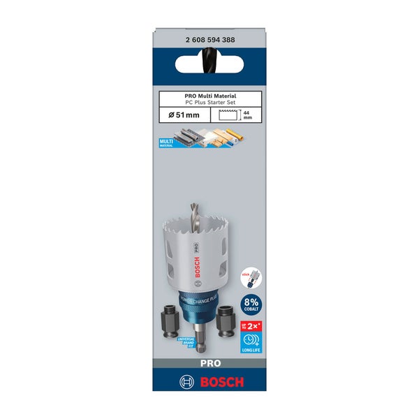 Bosch PRO Multi Material PC Plus Lochsäge 51 mm Starter-Set - 2608594388