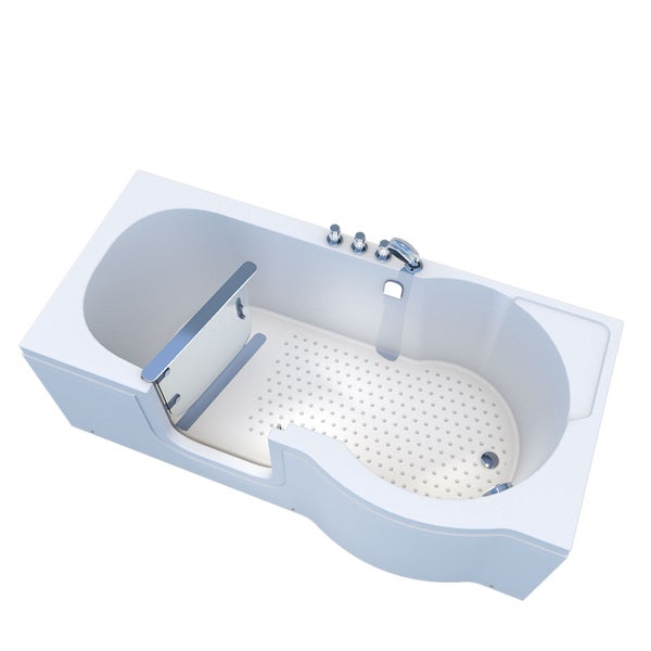 Begehbare Badewanne mit Tür und Antirutschmatte