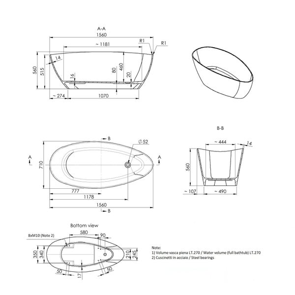 Moderne feistehende graue Badewanne | Rachele
