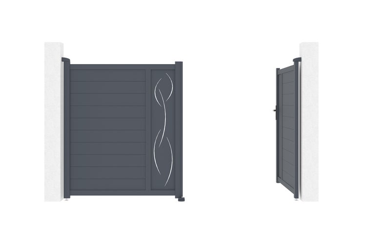 Doppelflügeltor aus Aluminium 3m LIFE 300B180 Grau