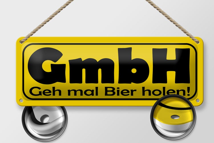 Blechschild Spruch 27x10cm GmbH Geh mal Bier holen Dekoration