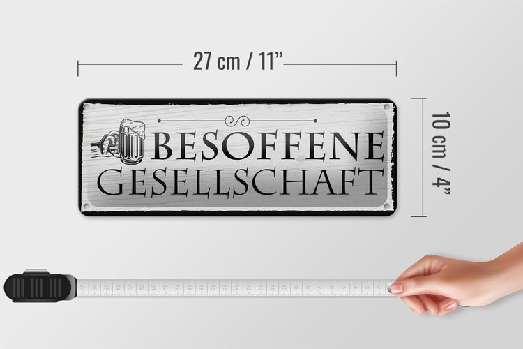 Blechschild Spruch 27x10cm Stammtisch hier sitzen nur die Dekoration