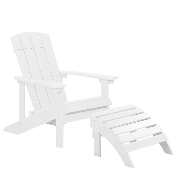 Gartenstuhl ADIRONDACK mit Fußstütze Weiß
