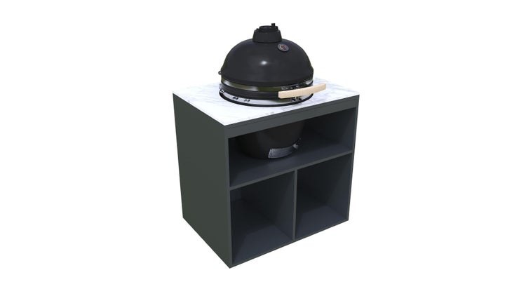 Keramikgrill auf Unterschrank mit Ablagefläche