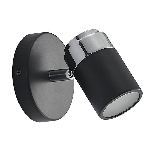 Schwarze Wandleuchte mit verstellbarem Spot
