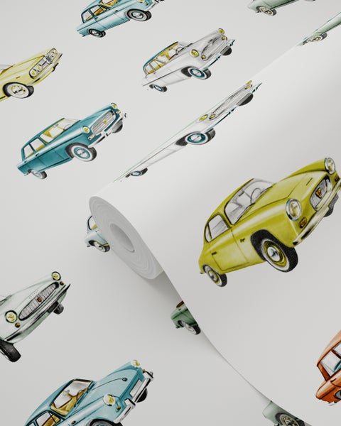 Tapetenrolle mit Oldtimer-Motiv