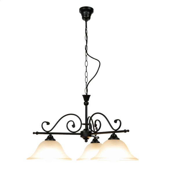 Deckenleuchte mit drei Lampen und Metallgestell