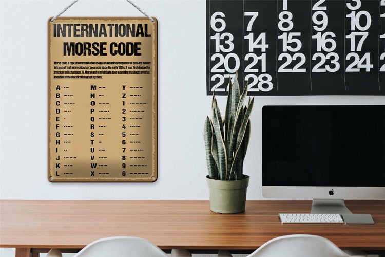 Blechschild Spruch 20x30cm international Morse code