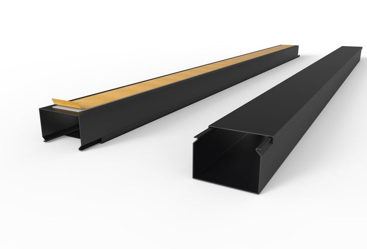 CILSON WDK6040SS Art.-Nr. 6700330.1.2 Kabelkanal Selbstklebend 60x40mm 2m, Schwarz - 2 Stück 1 m / 1000 mm, XXL Größe für umfangreiche Kabelmengen, Sicherer Halt