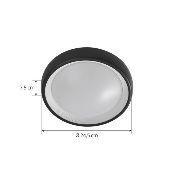 Lindby LED Deckenlampe aussen Ø 24,5 cm, Deckenleuchte außen strahlwassergeschützt IP65 14,5W Außendeckenlampe Außenleuchte Gartenlampe