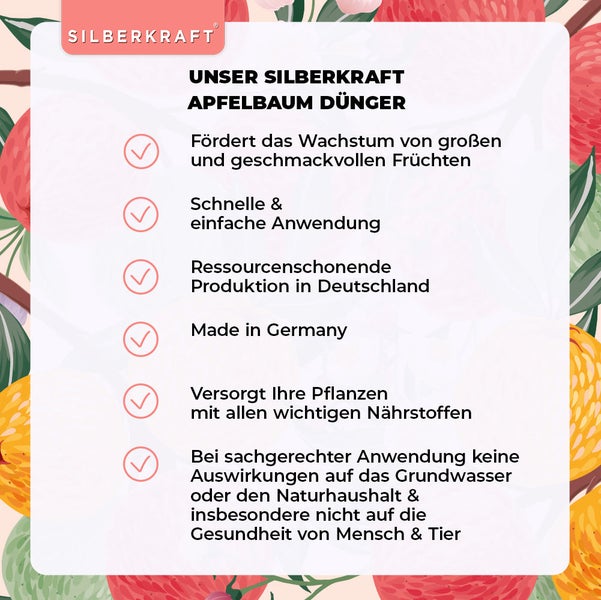SILBERKRAFT Apfelbaum Dünger – Für starke Apfelbäume – NPK Flüssigdünger – 1 Liter