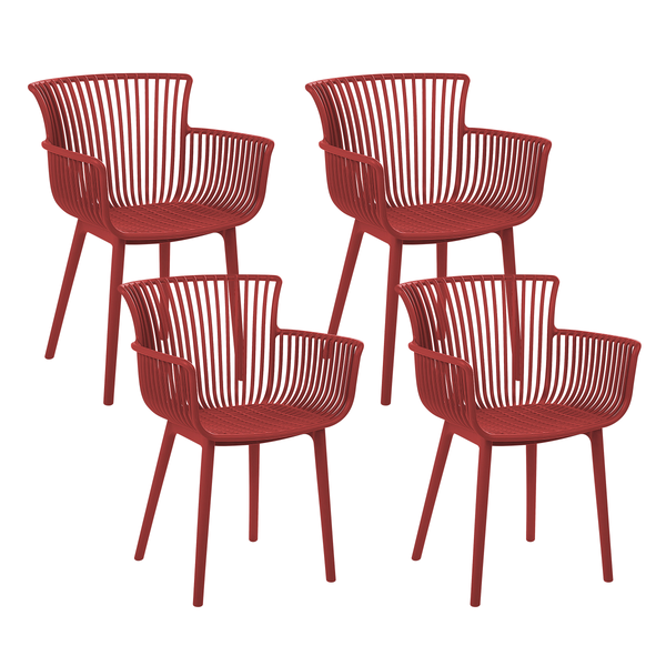 Gartenstuhl 4er Set PESARO Rot