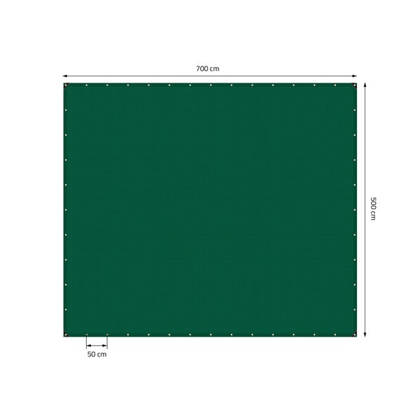 ECD Germany Premium Abdeckplane Gewebeplane mit Ösen, 5x7m 35m², 650g/m², Grün, PVC, Wasserdicht, Reißfest, 10 Haken, LKW-Plane Bootsplane Gartenplane Holzplane, Schutzplane für Gartenmöbel Pool Auto