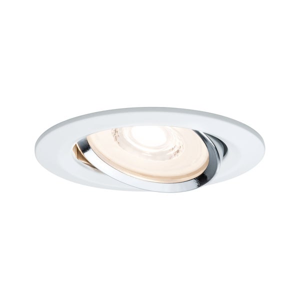 Premium LED Einbauleuchte Coin Basisset schwenkbar rund 84mm 50° Coin 3x6,8W 3x463lm 230V dimmbar 2700K Weiß, Chrom