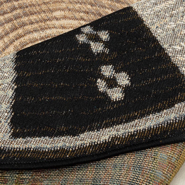 Gewebter Outdoorteppich mit abstrakten Muster Aurora Beige Ø 60 cm