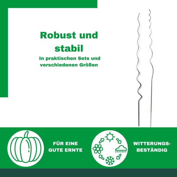 Novatool 50 Tomatenstäbe 170 cm 5 mm Durchmesser Tomatenspiralstäbe verzinkt Rankstäbe Tomatenstangen Rankhilfe Blumenhalter Pflanzstäbe