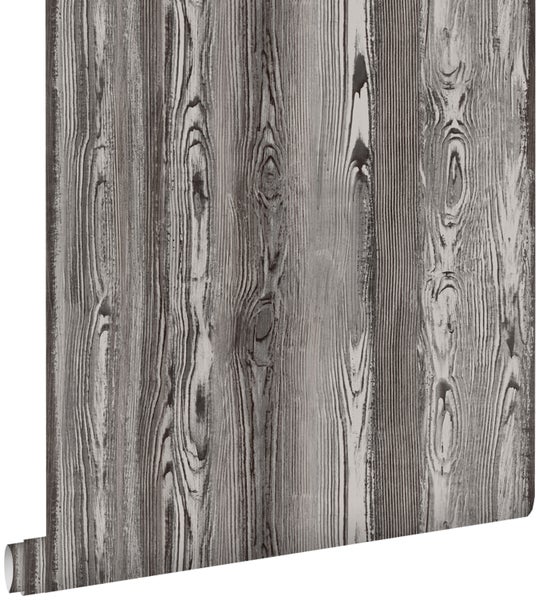 ESTAhome Tapete Holzoptik Dunkelbraun - 53 cm x 10.05 m - 148627