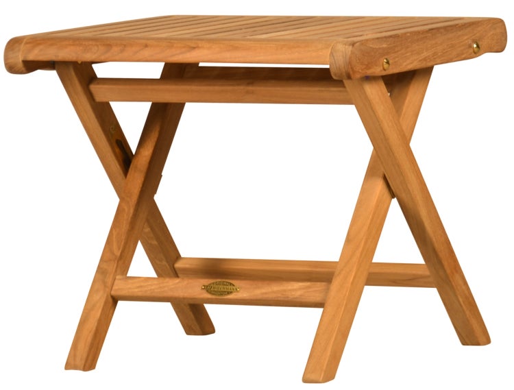 Teak Fußhocker 50 x 42 cm verstellbar premium wetterfest