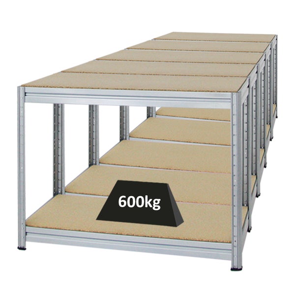 PROREGAL Mega Deal 5x Höhenverstellbare Werkbank Dino HxBxT 90 x 120 x 60 cm Traglast 600 kg Verzinkt