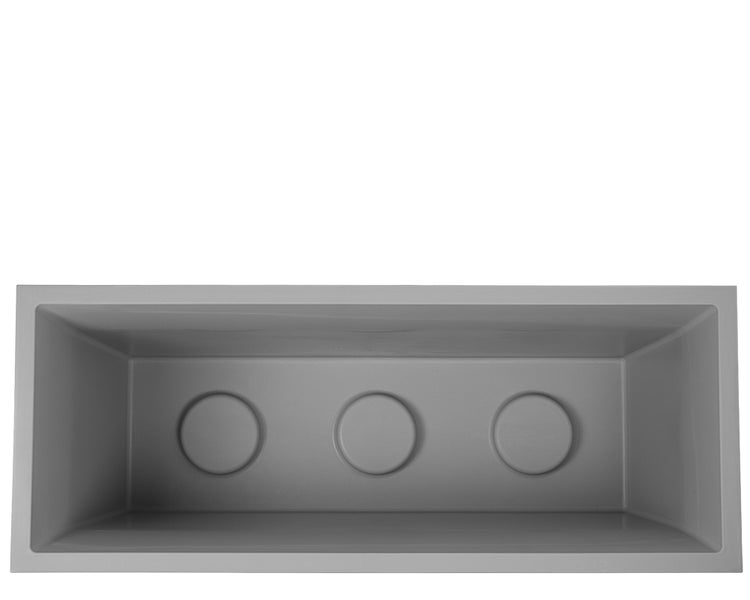 Pflanzkasten aus Kunststoff mit drei vorgeformten Pflanzstellen