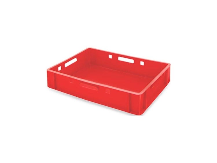 PROREGAL SparSet 5 x Eurobehälter Fleischerkasten E1 HxBxT 12,5 x 40 x 60 cm 25 Liter Rot Fleischerkiste Fleischkiste Metzgerkiste Fleischbehälter