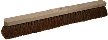 Besenkopf aus Holz mit dichten Naturborsten und Bohrung für einen Besenstiel.