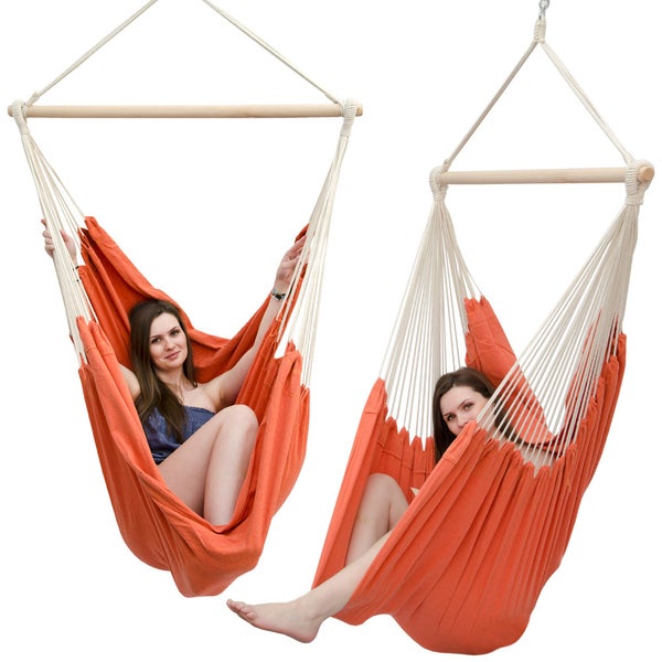 XXL Hängesessel Relaxsessel 185x130cm bis 150kg in Celosia Orange