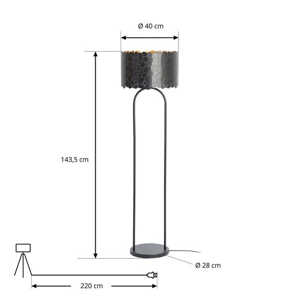 Abmessungen der Stehlampe