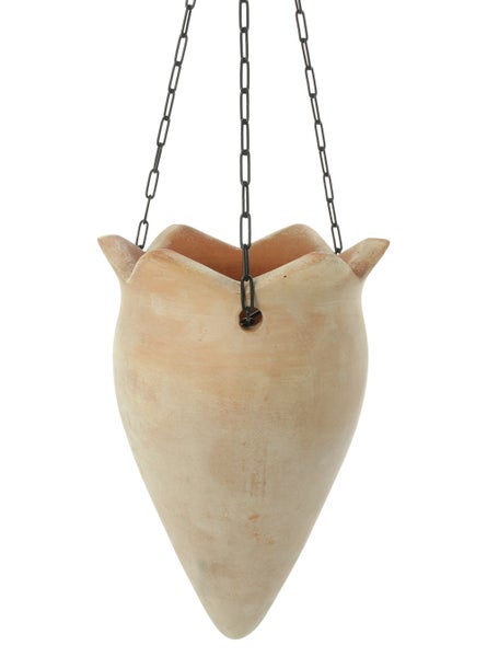 FRANK FLECHTWAREN | Pflanzampel Terracotta, TERRACOTTA, METALL, Ø 18 x 28 cm