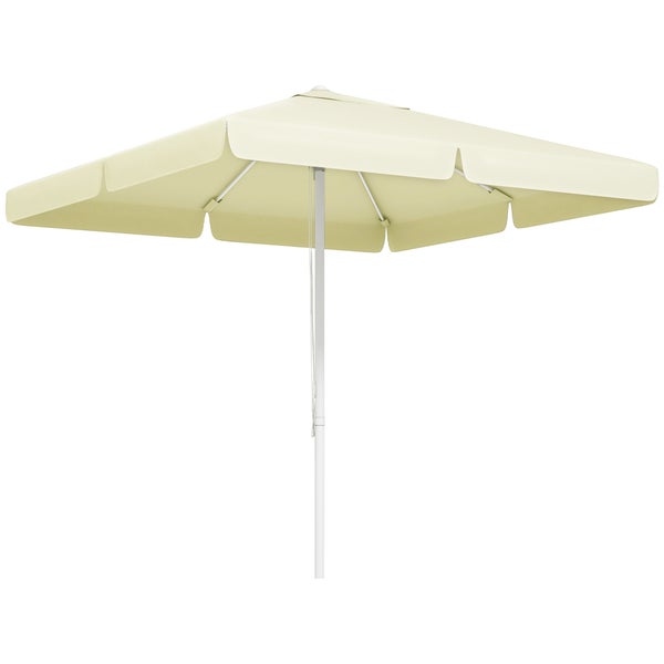 Outsunny Sonnenschirm, mit 8 Streben, für Garten, Höhenverstellbar, 2,5 x 2,5 m, Aluminiumg, Beige