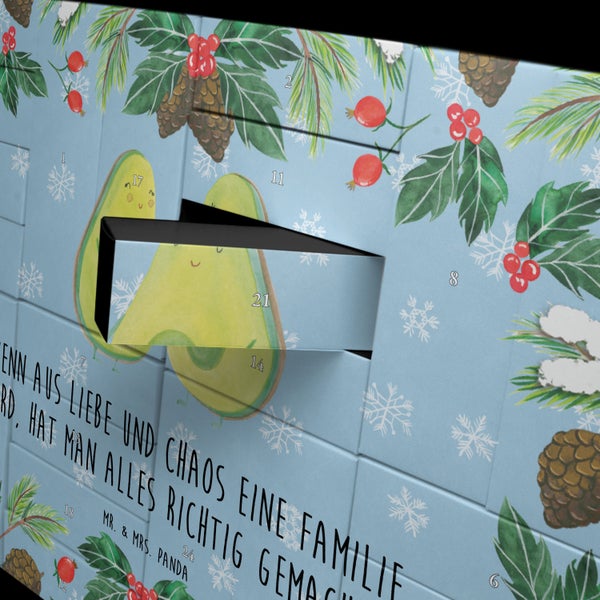 Mr. & Mrs. Panda Befüllbarer Adventskalender Avocado Pärchen - Blau Pastell
