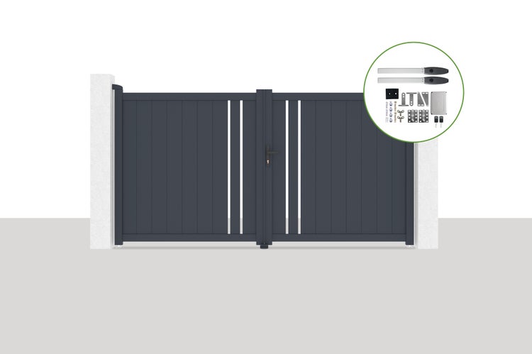 Elektrisches Flügeltor 3x1,6m GIONA + HICKER B200 Motorisierung