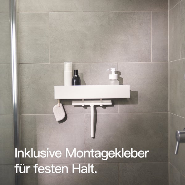 Designfabrik Hamburg Duschablage ohne Bohren Weiß 42cm