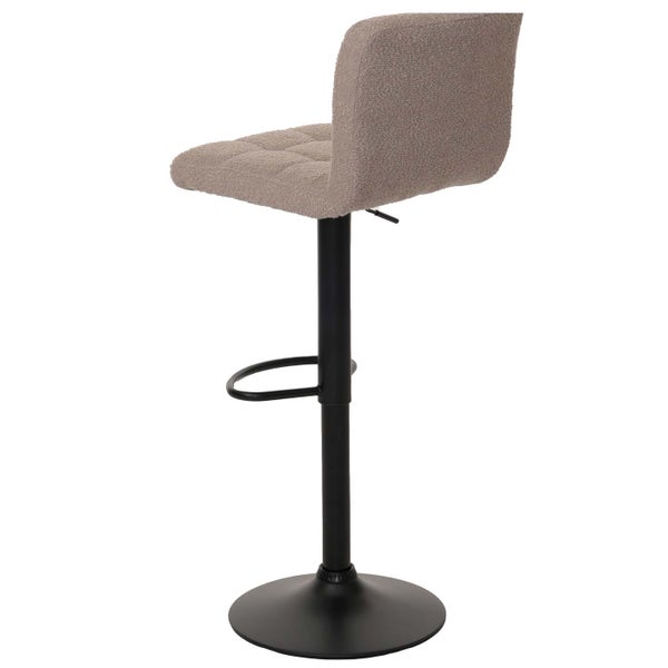 Barhocker mit Stoffbezug und Metallfuß