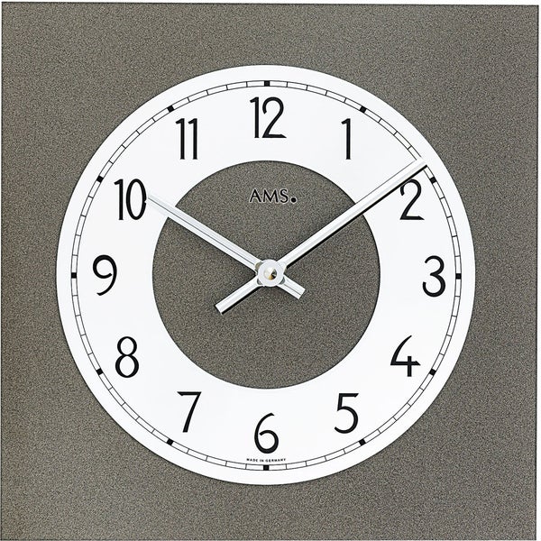 AMS 9683  moderne Wanduhr aus Mineralglas