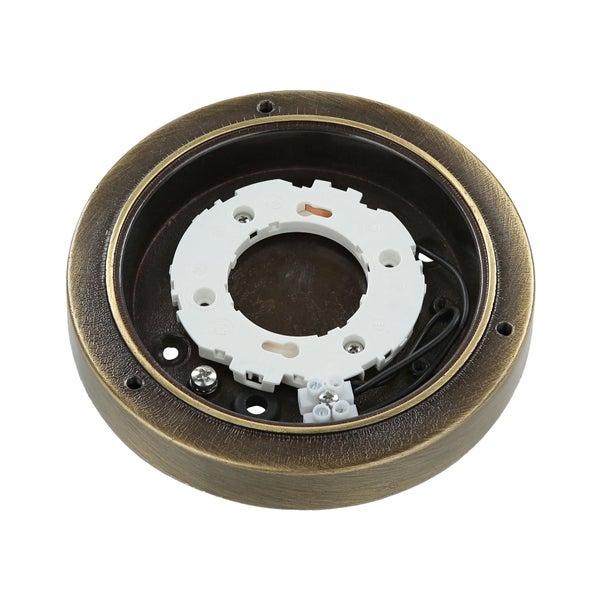 Deckenleuchtengehäuse mit Montagering und elektrischen Anschlüssen