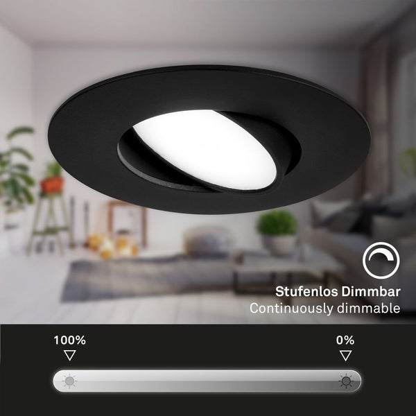 LED recessed spots, set of 3, IP65, black, 3xLED-p