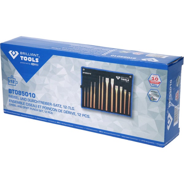 Brilliant Tools Meißel und Durchtreiber Satz, 12-teilig, in der Verpackung