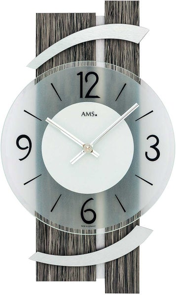 AMS 9547 Wanduhr modern 40 cm x 23 cm x 6 cm