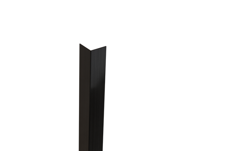 Edelstahl-Winkel-L-Profil 2 cm x 2 cm x 244 cm – Satinschwarz