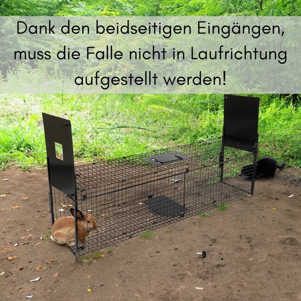 Waschbärfalle Doppeltür Lebendfalle Marder Fuchsfalle Eichhörnchenfalle Drahtfalle Tierfalle Hasenfalle Wetterfest 100