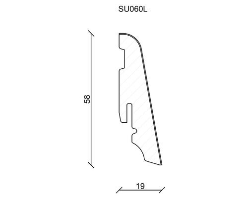 Sockelleiste Buche furniert SU060L 19x58x2500 mm