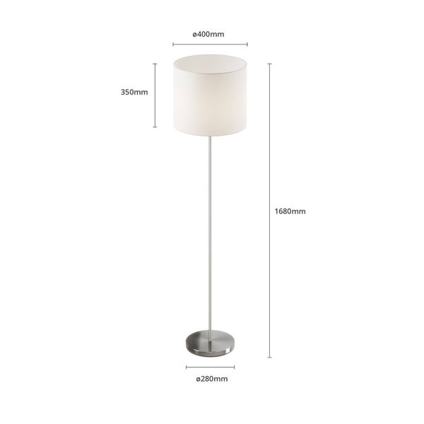 Lindby Stehlampe Everly (Modern) in Weiß aus Textil (1 flammig, E27) - Stehleuchte Standleuchte Floor Lamp Wohnzimmerlampe Wohnzimmerleuchte