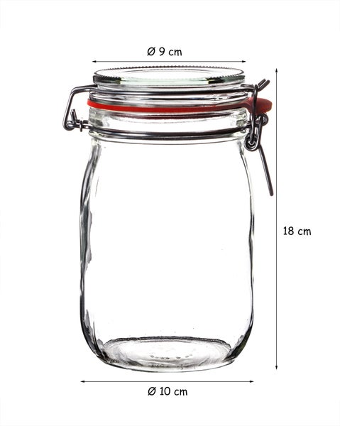 Glas mit Drahtbügelverschluss, 18 cm hoch