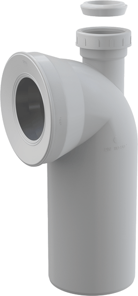 WC-Anschlussbogen 90 Grad DN 110 aus Kunststoff inklusive Dichtung.