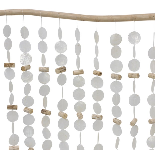 FRANK FLECHTWAREN|Dekohänger Capiz, 90 x 85 cm, CAPIZ, TREIBHOLZ, BAUMWOLLE