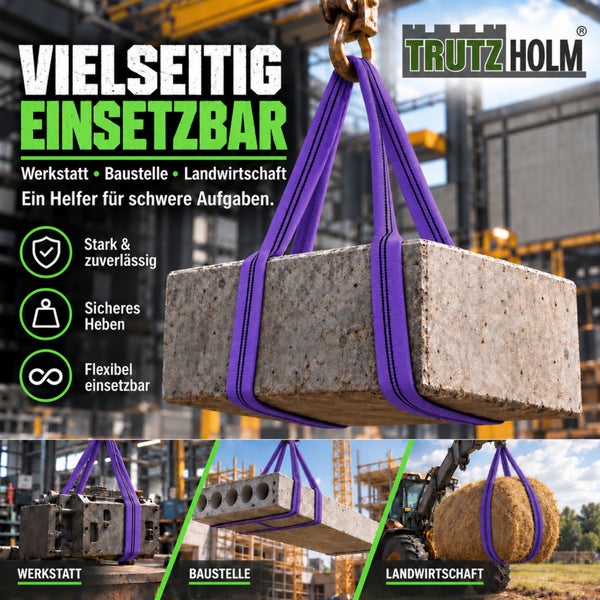 Trutz Holm Hebeband zum Heben schwerer Lasten in Werkstatt, Baustelle und Landwirtschaft.