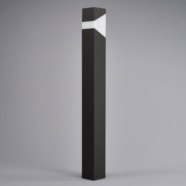 Lucande Außenleuchte Kiran (spritzwassergeschützt (Modern) in Schwarz aus Aluminium (1 flammig, E27) - Wegeleuchte Pollerleuchte Wegelampe Sockelleuchte