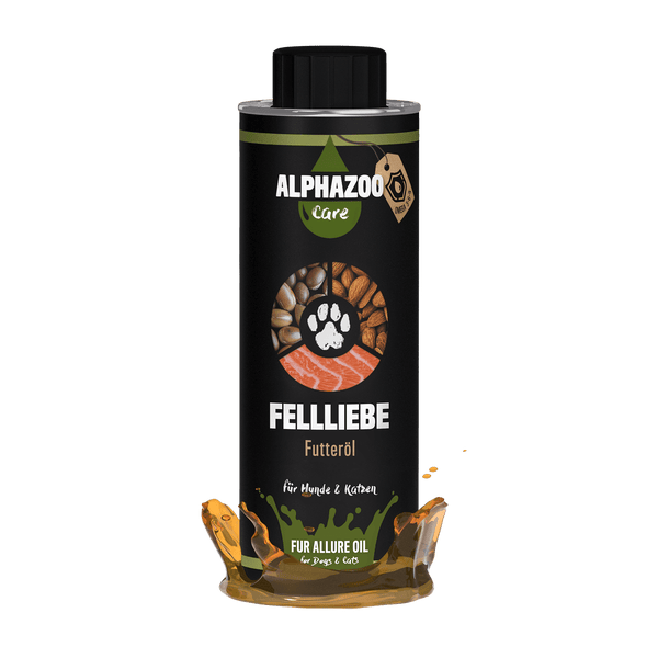ALPHAZOO Fellliebe Futteröl 250ml für Hunde und Katzen I Fellpflege und Fellwechsel