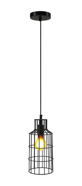 Minimalistische Pendellampe Schwarz, Gitter Hängelampe 34 cm | Wohnzimmer Esszimmer Leuchte